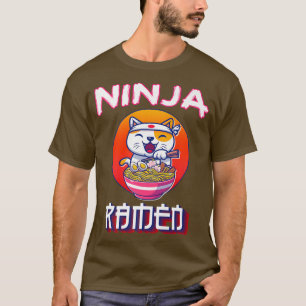 T-shirt Chat Et Ramen Kawaii Anime Drôle Japonais