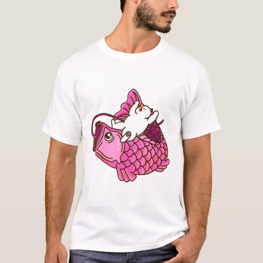 T-shirt Chat et rose Koinobori (Devant)