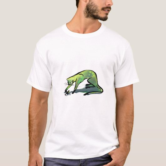 T-shirt Chat et souris verts (Devant)