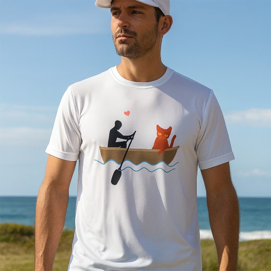T-shirt Chat et tour en bateau Drôle Whimsical Animateur d