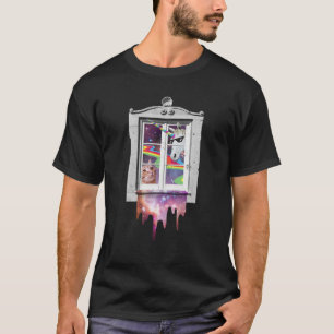 T-shirt Chat Et Unicorne Dans Le Mème Spatial