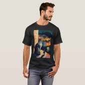 T-shirt chat et vin féminin (Devant entier)