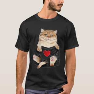 T-shirt Chat Exotic Shorthair dans la poche
