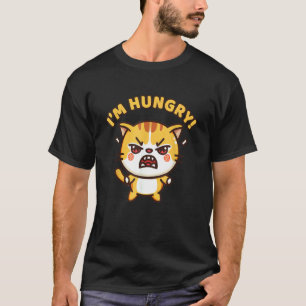 T-shirt Chat Fâché Affamé Personne Affamée Chat Nourritu