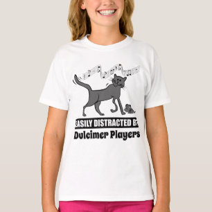 T-shirt Chat facilement distrait par les joueurs Dulcimer
