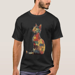 T-shirt Chat fait d'art de puzzle