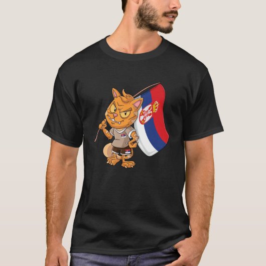 T-shirt chat fan de Serbie (Devant)