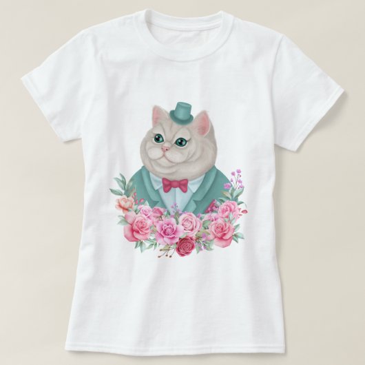 T-shirt chat fantaisie (Design devant)