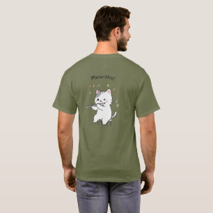 T-shirt Chat Fantaisiste Jouant de la Flûte