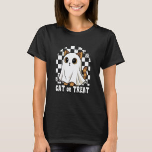 T-shirt Chat fantôme à griffe ou friandise Costume adorabl