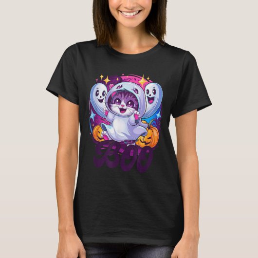T-shirt Chat fantôme Boo (Devant)