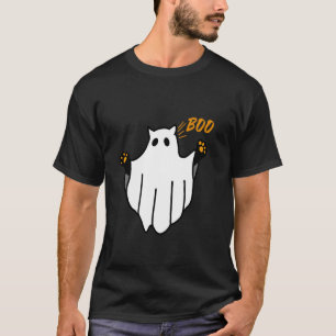 T-shirt Chat Fantôme Boo Drôle Halloween Pour Les Amateurs