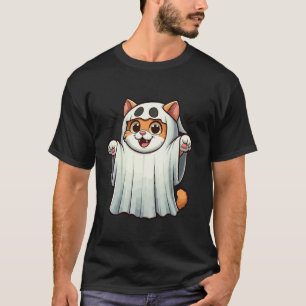 T-shirt Chat Fantôme Citrouille Halloween T Chemise