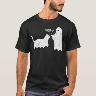 T-shirt Chat fantôme drôle Boo Boo-P pour les amoureux des