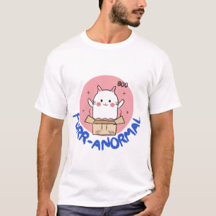 T-shirt Chat fantôme mignon Purr-anormal dans une boîte gr