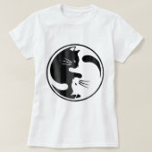T-shirt Chat femme Yin Yang Chemise Chat Chat Chat (Design devant)