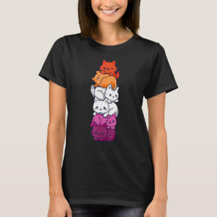 T-shirt Chat fière de lesbienne Drapeau LGBT Gay Mignon