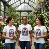T-shirt Chat floral élégant