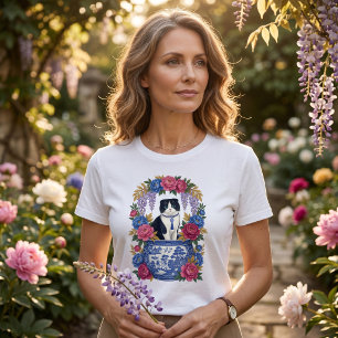 T-shirt Chat floral élégant