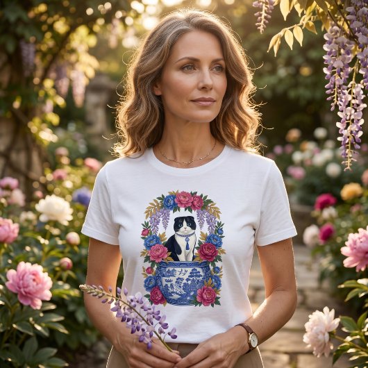 T-shirt Chat floral élégant