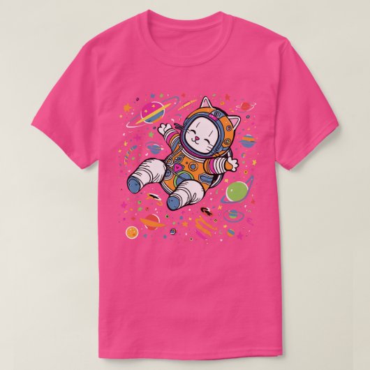 T-shirt Chat Flottant Dans L'Espace (Design devant)