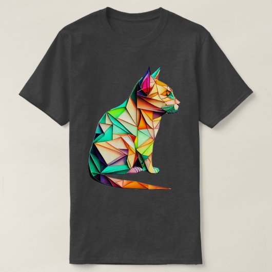 T-shirt Chat Foldy Feline Origami (Design devant)