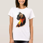 T-shirt Chat & Forêt Double exposition (Devant)