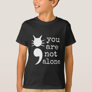 T-shirt Chat Forme Semicolon Cadeau de Prévention du Suici