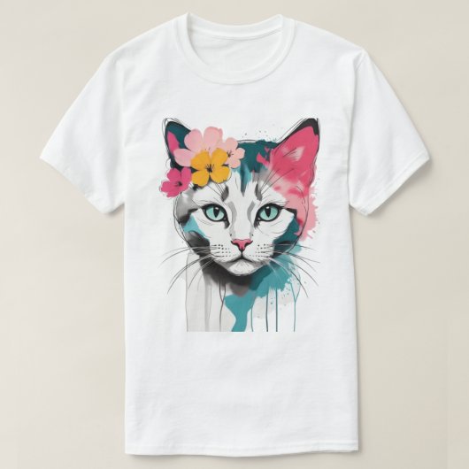 T-shirt Chat Fou . (Design devant)