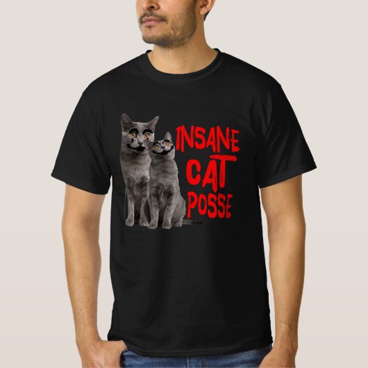 T-shirt Chat fou Posse Cirque Chat Choquant Hilarious Nau (Devant)