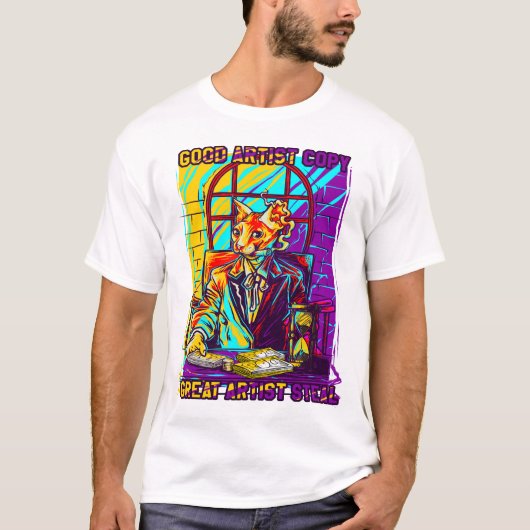 T-shirt chat fumant (Devant)