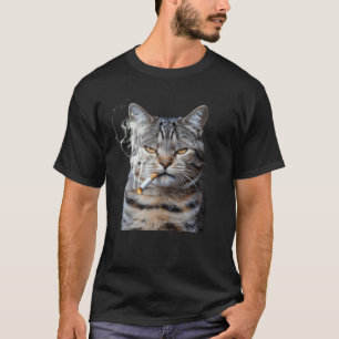 T-shirt Chat fumant cigarette Kitty Meme Génération Z Anim