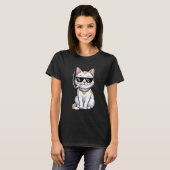 T-shirt chat fumant une cigarette vintage (Devant entier)