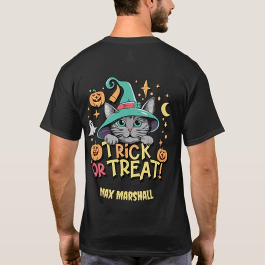 T-shirt Chat - Fun Vert Fun Fun Noir (Dos)