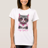 T-SHIRT CHAT FUNNY "CRAZY CUPID CAT" (Devant)