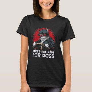 T-shirt Chat Gangster Drôle - Les Règles Sont Faites pour