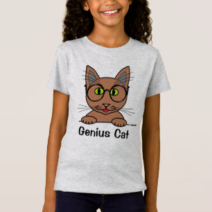 T-Shirt Chat Génie Avec Lunettes Drôle