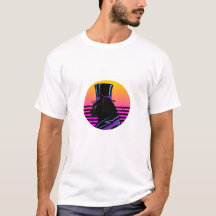 Chat Gentilhomme Rétro Synthwave avec Haut-de-Form