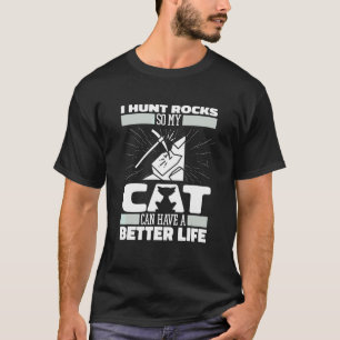 T-shirt Chat géologue Collecte de géologie Chasse aux ro