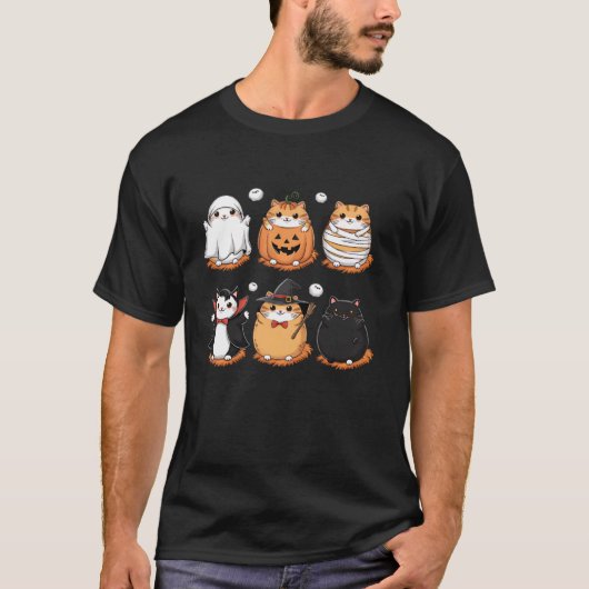 T-shirt Chat Ghost Witch Boo Jee Vampire maman Citrouille (Devant)