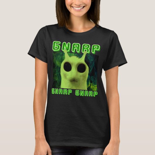 T-shirt Chat Gnarp Gnarp Mème Alien Drôle Chat Mème Brainr (Devant)