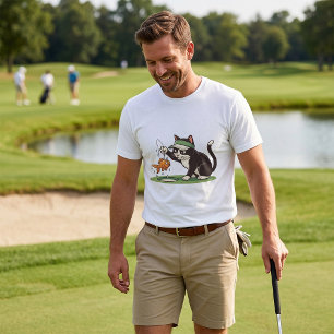 T-shirt Chat golfeur drôle Pêche Aléa d'eau