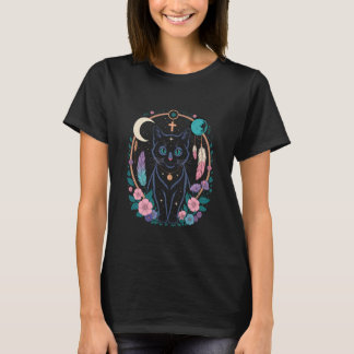 T-shirt chat goth phases lunaires attrape-rêves cottagecor