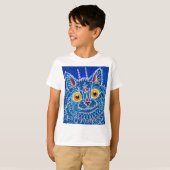 T-shirt Chat gothique bleu (Devant entier)