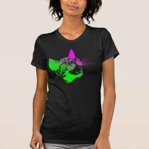 T-shirt Chat gothique félin maléfique effrayant grognement