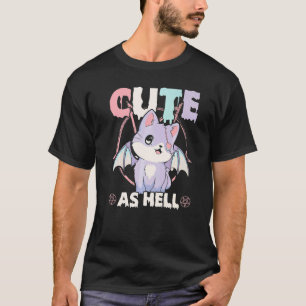 T-shirt Chat gothique pastel culte pentagramme mignon comm