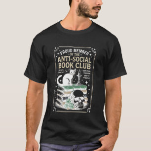 T-shirt Chat graphique anti-social du club de lecture