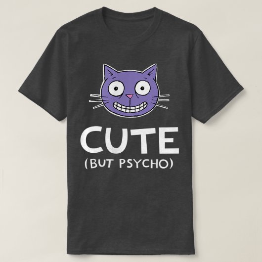 T-shirt Chat Graphique Pop Mignonne Mais Psycho (Design devant)