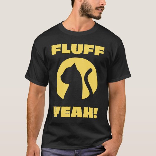 T-shirt Chat graphique silhouette de chat Fluff ouais (Devant)