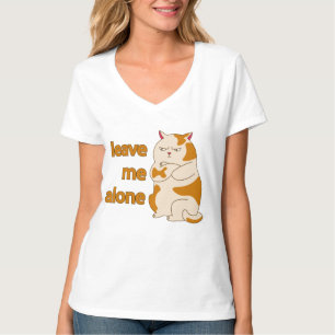 T-Shirt chat gras lunatique laissez-moi tranquille